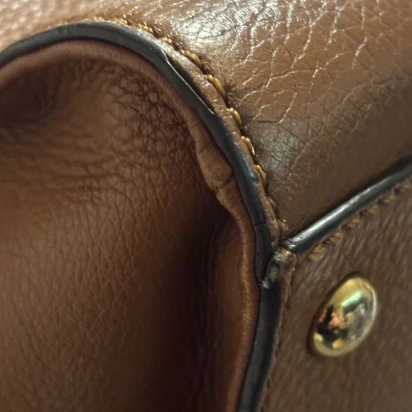 Michael Kors Brown and Gold Satchel Timeless Design. - Picture 10 of 12